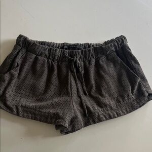 Zara Trafaluc perforated faux suede taupe Shorts size M
